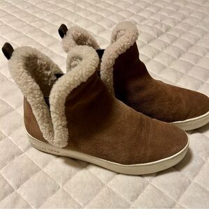 Michael Kors Ashlyn suede shearling-lined booties